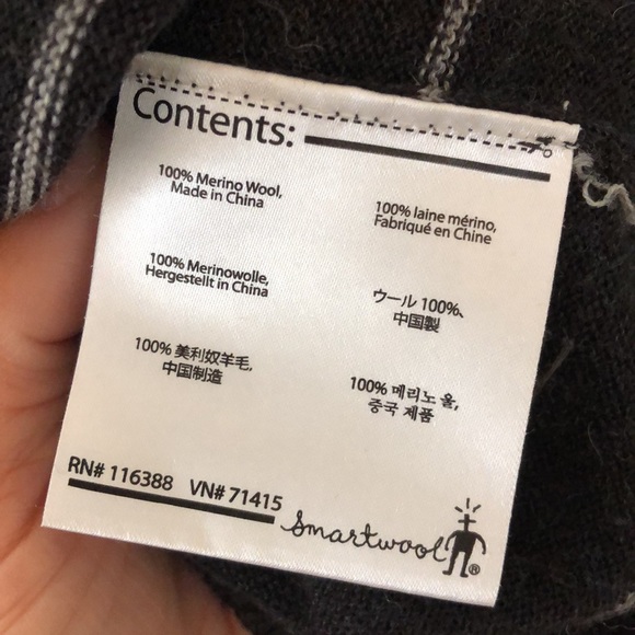 Smartwool merino wool gray stripe crew neck - Picture 7 of 7